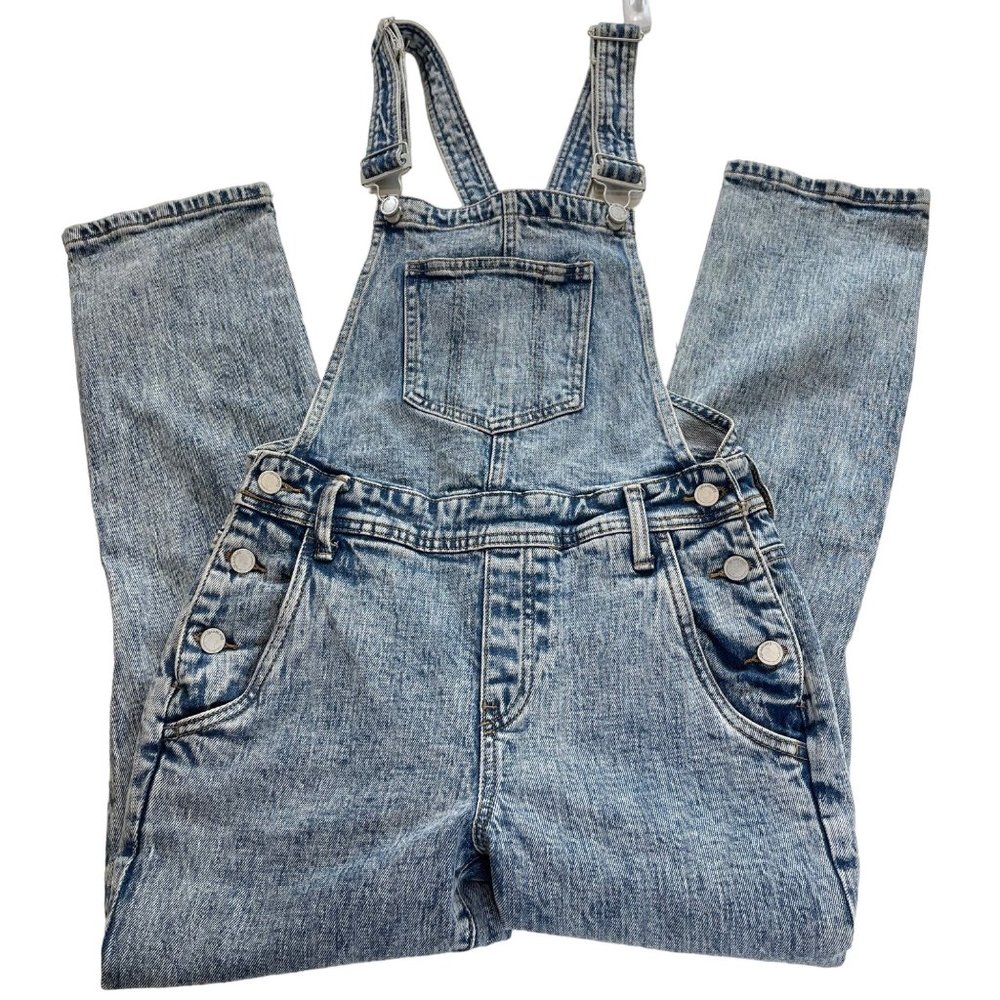 BLANKNYC Blue Stonewashed Distressed Denim Overalls Size 24 NWOT - Picture 1 of 14